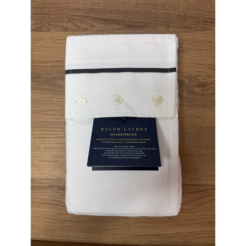 Ralph Lauren Organic Cotton Percale Palmer‎ Sham Loft Gray NEW